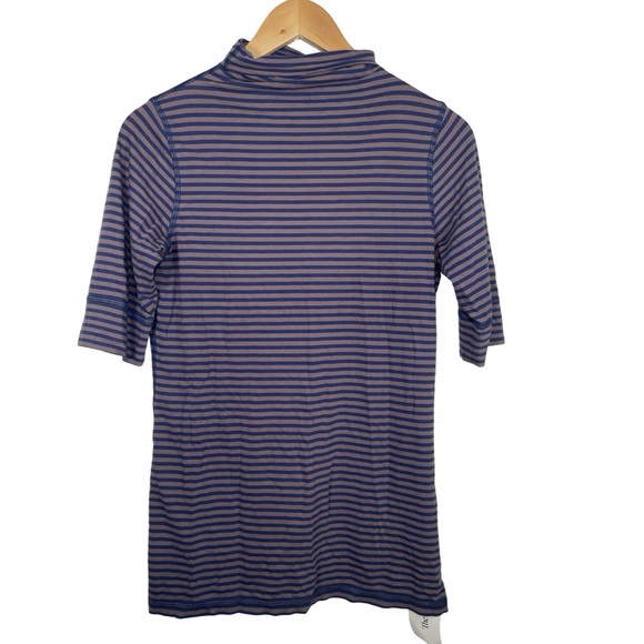 Vince Blue and Gray Striped mock Turtleneck large - Picture 1 of 3